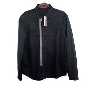RYAN ROBERTS Los Angeles Black Full Zip Accent L/S Shirt Men's Size M NEW